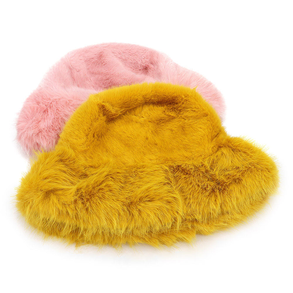 Faux Fur Russian Style Plush Bucket Hat