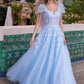 Nox Anabel H1680 Vestido de tul con apliques, tirantes drapeados y atados