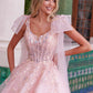 Nox Anabel H1680 Vestido de tul con apliques, tirantes drapeados y atados