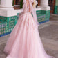 Nox Anabel H1680 Vestido de tul con apliques, tirantes drapeados y atados