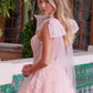 Nox Anabel H1680 Vestido de tul con apliques, tirantes drapeados y atados