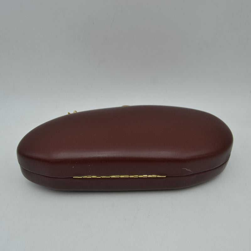 Oval Hardcase Clutch Bag with Two-Tone Metal Clasp