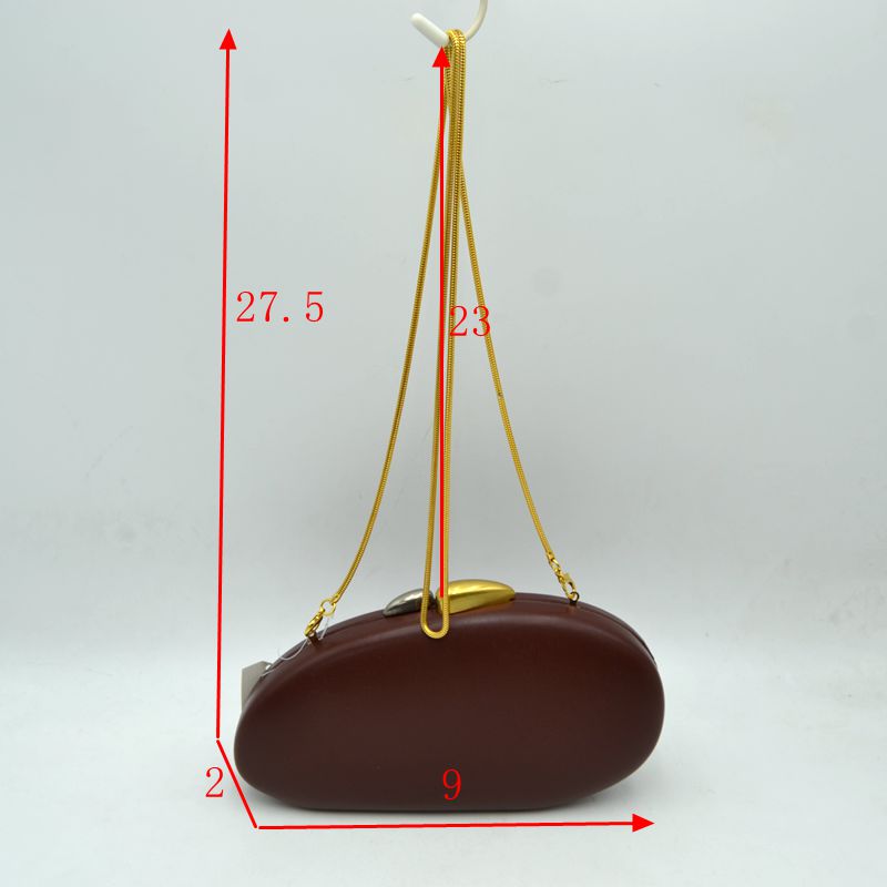 Oval Hardcase Clutch Bag with Two-Tone Metal Clasp