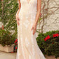 Nox Anabel H494 Spaghetti Strap V-Neckline Long Lace Wedding Gown