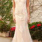 Nox Anabel H494 Spaghetti Strap V-Neckline Long Lace Wedding Gown
