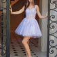 Nox Anabel H846 Short Glitter Sequin Applique A-Line Dress