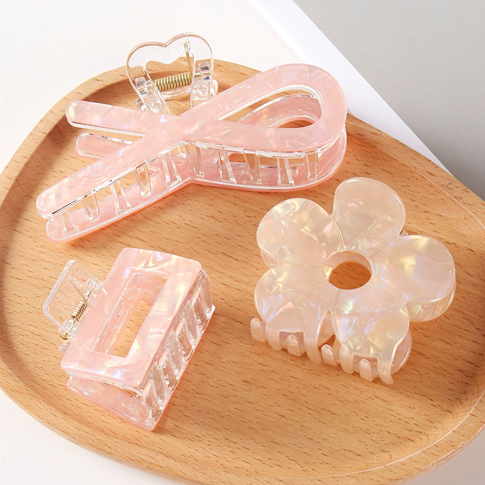 3PCS - Flower Bow Hair Claw Clip Set