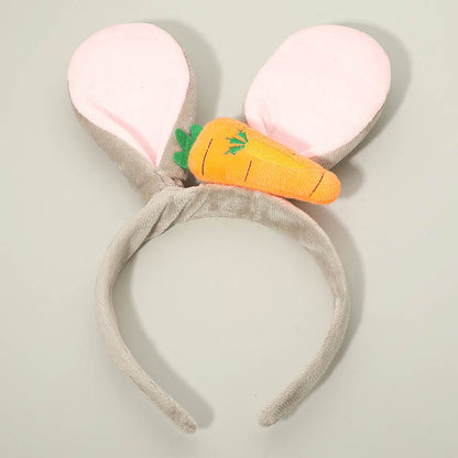 Plush Carrot Accent Easter Bunny Ear Headband