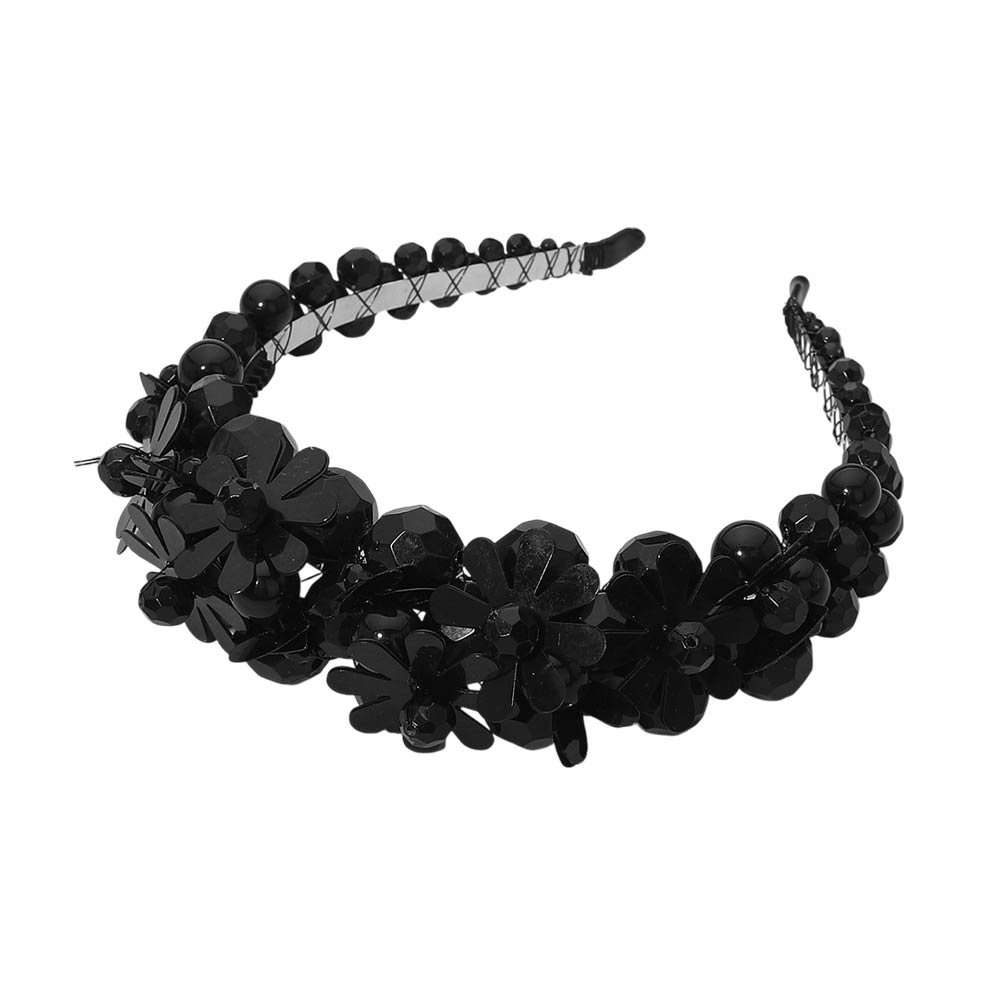 Floral Beaded Statement Headband