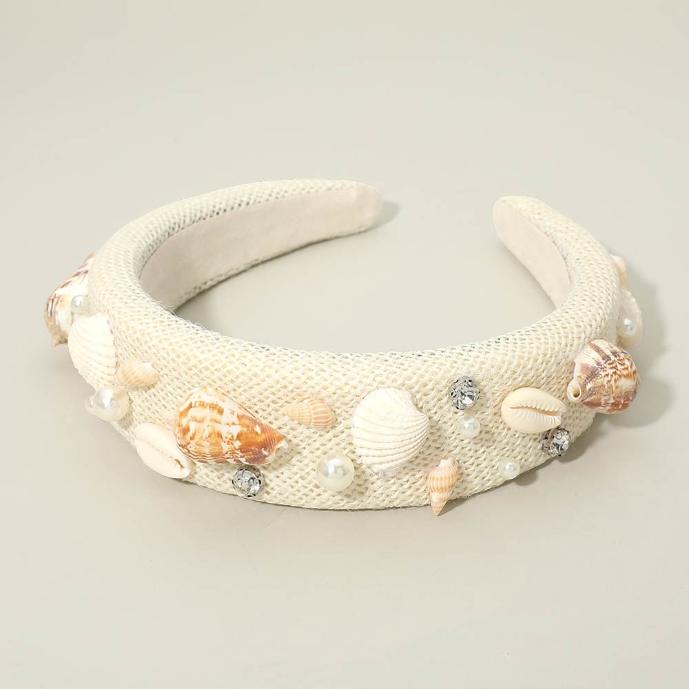 Seashell Pearl STone Embellished Headband