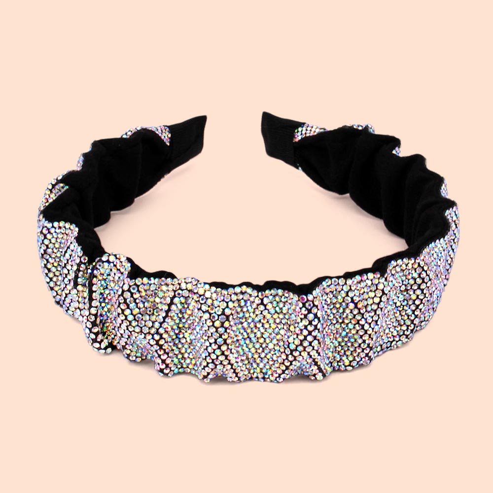 Pleated Rhinestone Headband