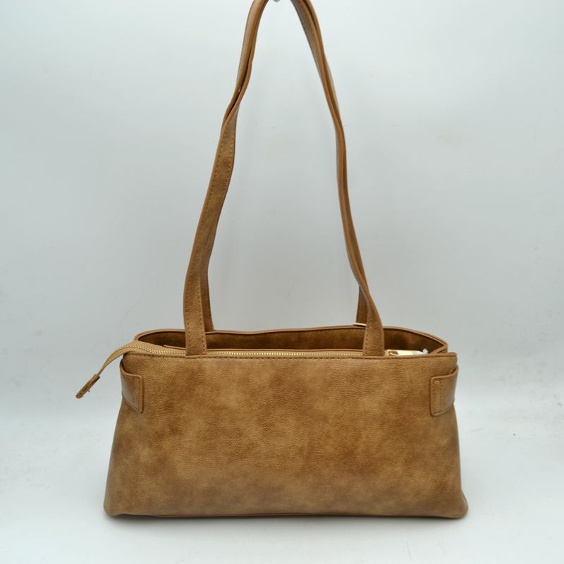 Belted Shoulder Bag with Key Charm Accent