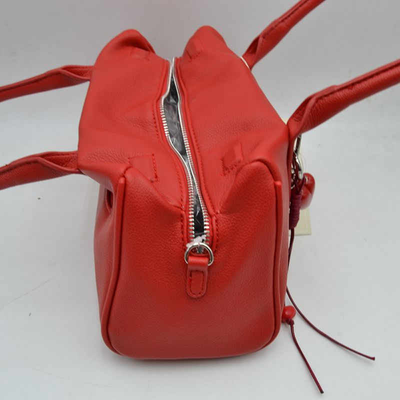Classic Structured Shoulder Bag with Heart Charm Accent