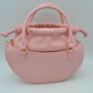 Curved Top Handle Handbag with Drawstring Inner Pouch