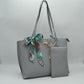 Structured Shoulder Tote Bag with Matching Pouch and Scarf