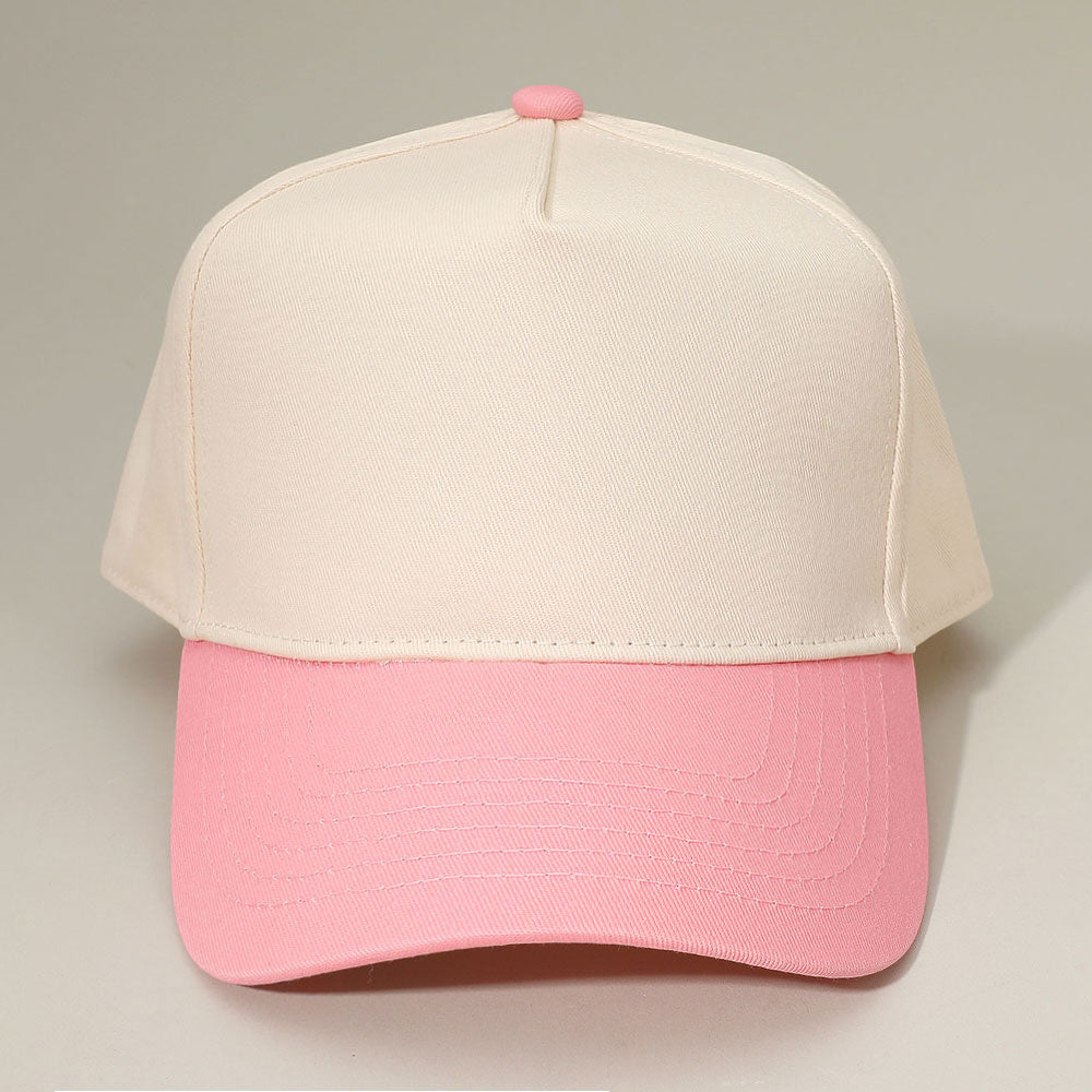 Classic Two Tone Adjustable Canvas Baseball Cap