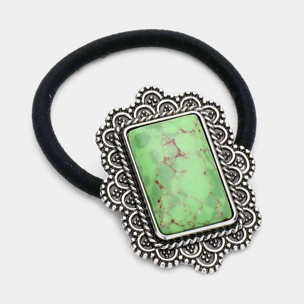Rectangle Natural Stone Stretch Hairband