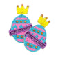 Happy Easter Felt Back Seed Beaded Crown Egg Dangle Earrings