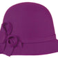 Womens Bernadette Vintage Style 100% Wool Cloche Bucket Winter Hat with Flower Accent