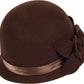 Sakkas Vivian Vintage Style 100% Wool Cloche Bell Hat with Flower Accent