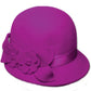 Sakkas Vivian Vintage Style 100% Wool Cloche Bell Hat with Flower Accent