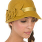 Sakkas Vivian Vintage Style 100% Wool Cloche Bell Hat with Flower Accent