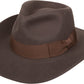 Sakkas Flynn Grosgrain Bow Wide Brim Wool Fedora