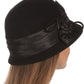 Sakkas Marilyn Vintage Style Wool Cloche Bucket Winter Hat with Satin Flower