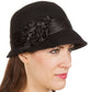 Sakkas Marilyn Vintage Style Wool Cloche Bucket Winter Hat with Satin Flower