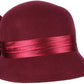 Sakkas Marilyn Vintage Style Wool Cloche Bucket Winter Hat with Satin Flower