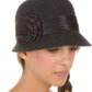 Sakkas Womens Vintage Style 100% Wool Cloche Bucket Bell Winter Hat with Flower