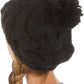 Sakkas Cable Knit Pom Pom Thick Slouch Hat