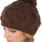 Sakkas Cable Knit Pom Pom Thick Slouch Hat