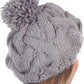 Sakkas Cable Knit Pom Pom Thick Slouch Hat