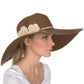 Sakkas Bella UPF 50+ 100% Paper Straw Flower Accent Wide Brim Floppy Hat