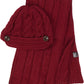 Sakkas Womens 2-piece Cable Knitted Visor Beanie Scarf and Hat Set with Button