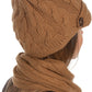Sakkas Womens 2-piece Cable Knitted Visor Beanie Scarf and Hat Set with Button
