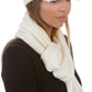 Sakkas Womens 2-piece Cable Knitted Visor Beanie Scarf and Hat Set with Button
