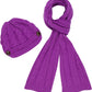 Sakkas Womens 2-piece Cable Knitted Visor Beanie Scarf and Hat Set with Button