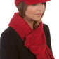 Sakkas Womens 2-piece Cable Knitted Visor Beanie Scarf and Hat Set with Button