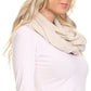 Sakkas Bri Classic Button Cable Knit Beanie Hat And Matching Infinity Scarf Set