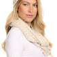 Sakkas Haile Metallic Threaded Woven Classic Hat Beanie And Infinity Scarf Set