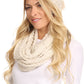 Sakkas Haile Metallic Threaded Woven Classic Hat Beanie And Infinity Scarf Set