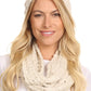 Sakkas Haile Metallic Threaded Woven Classic Hat Beanie And Infinity Scarf Set