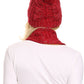 Sakkas Haile Metallic Threaded Woven Classic Hat Beanie And Infinity Scarf Set