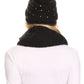 Sakkas Sayla Rhinestone Jewel Soft Warm Woven Cable Knit Beanie Hat And Scarf Set