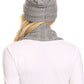 Sakkas Sayla Rhinestone Jewel Soft Warm Woven Cable Knit Beanie Hat And Scarf Set
