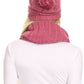 Sakkas Sayla Rhinestone Jewel Soft Warm Woven Cable Knit Beanie Hat And Scarf Set