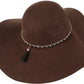 Sakkas Liuliu Wide Vintage Style Floppy Hat Removable Interchangeable Bow Ribbon