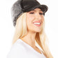 Sakkas Leather Shearling Unisex Aviator Trapper Winter Cap Ear Flaps Warm Ushanka Hunting Ski Snow Hat Faux Fur Chin Strap